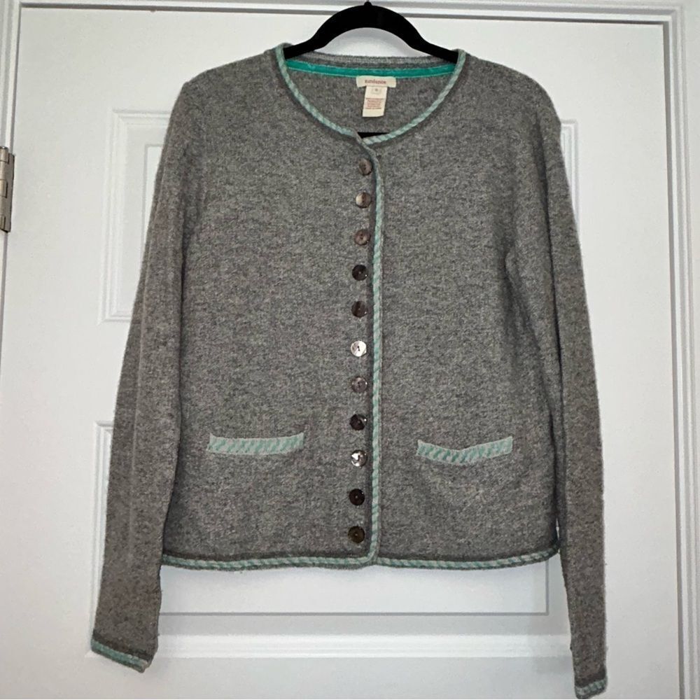 Sundance Extra Fine Merino Wool Button Front Cardigan Sweater